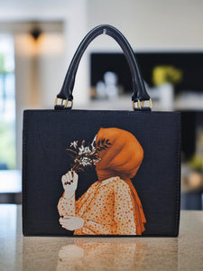 New print hijab hand bags