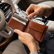 grain leather wallet for men